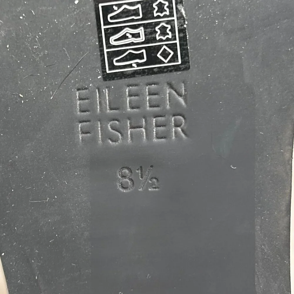 Eileen Fisher Alpine Wedge Suede Shearling Boot 8.5 Lace Up Black Cabincore Cozy